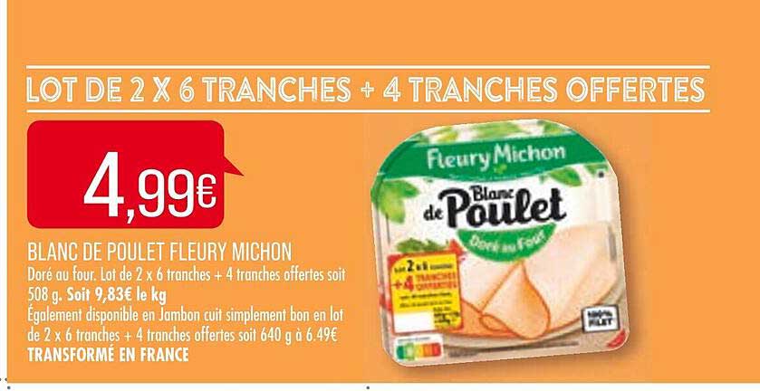 blanc de poulet fleury michon