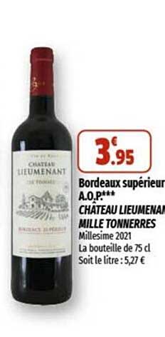 bordeaux supérieur a.o.p. château lieumenant mille tonnerres