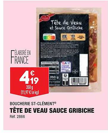 Boucherie St-clément Tête De Veau Sauce Gribiche
