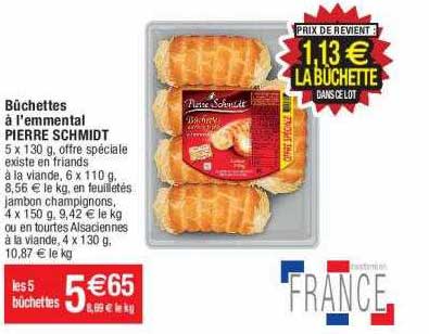 bûchettes à l'emmental pierre schmidt