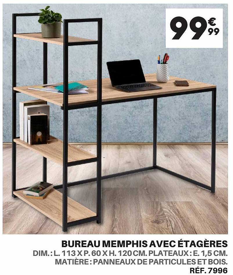 Bureau Memphis Avec étagères