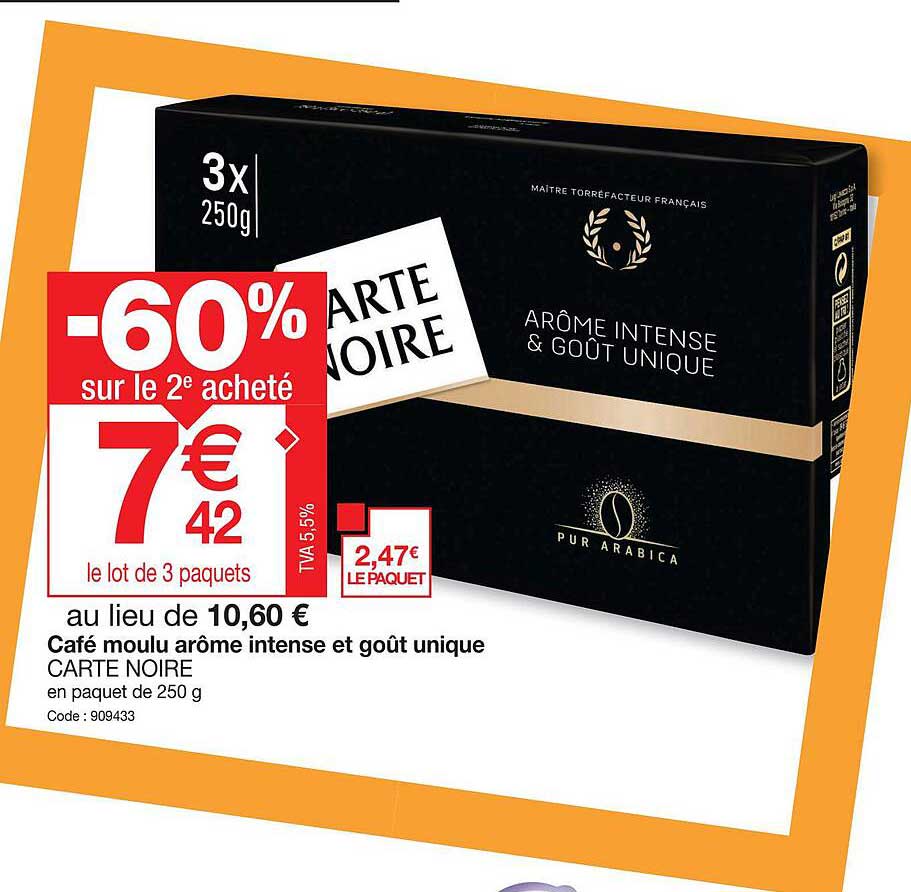 Café Moulu Arôme Intense Et Goût Unique Carte Noire