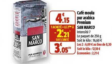 café moulu pur arabica premium san marco