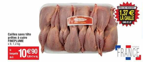 cailles sans tête prêtes à cuire fineplume