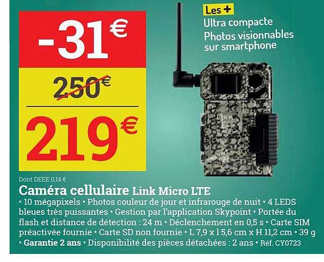 caméra cellulaire link micro lte