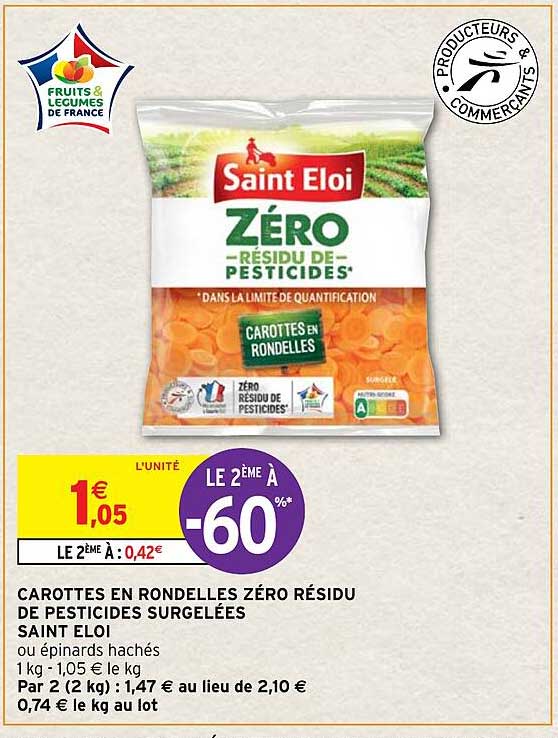 Carottes En Rondelles Zéro Résidu De Pesticides Surgelées Saint Eloi