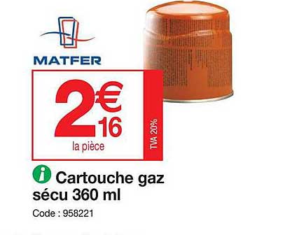 cartouche gaz sécu matfer