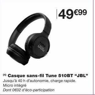 casque sans-fil tune 510bt "jbl"