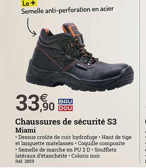 chaussures de sécurité s3 miami bau dou
