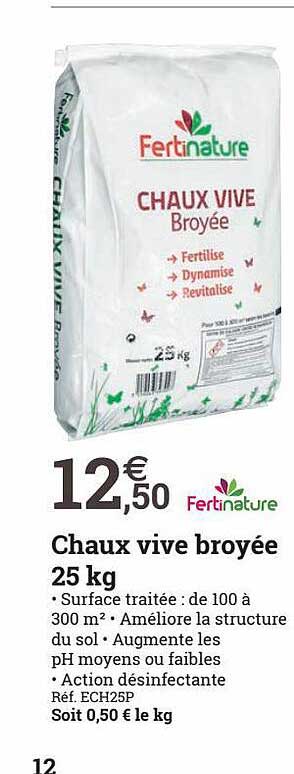 chaux vive broyée 25kg