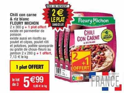 chili con carne & riz blanc fleury michon