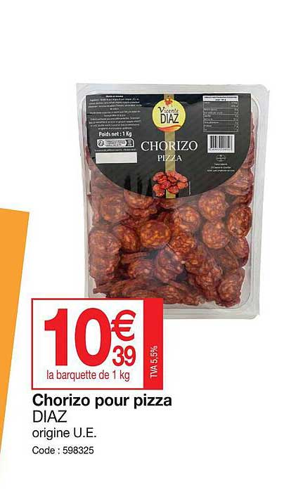 chorizo pour pizza diaz