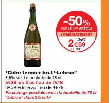 Cidre Fermier Brut "lebrun"