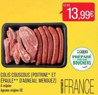 colis couscous (poitrine et épaule d'agneau, merguez)