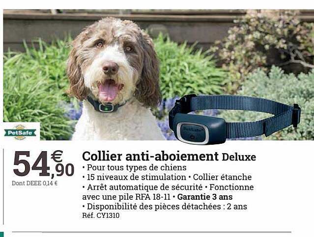 collier anti-aboiement deluxe