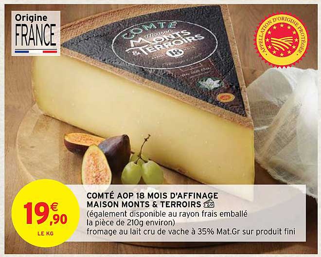 comté aop 18 mois d'affinage maison monts & terroirs