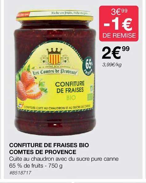 confiture de fraises bio comtes de provence