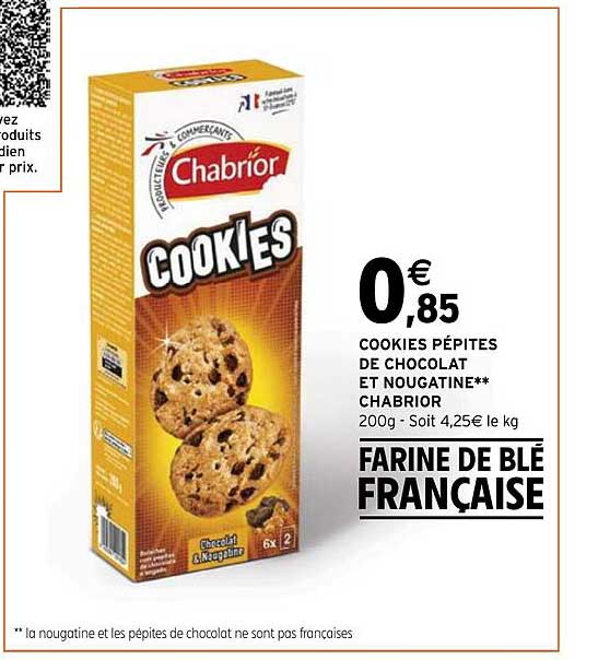Cookies Pépites De Chocolat Et Nougatine Chabrior