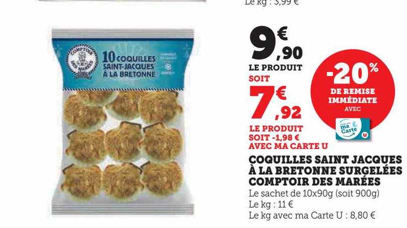 coquilles saint jacques à la bretonne surgelées comptoir des marées