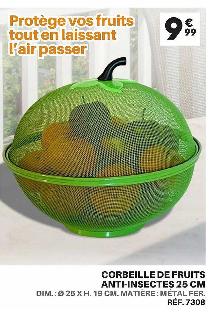 corbeille de fruits anti-insectes 25cm