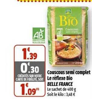 couscous semi complet le réflexe bio belle france
