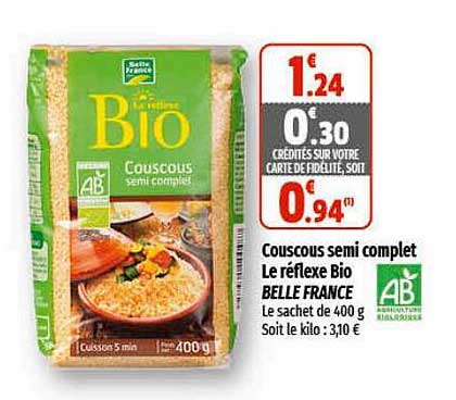 couscous semi complet le réflexe bio belle france