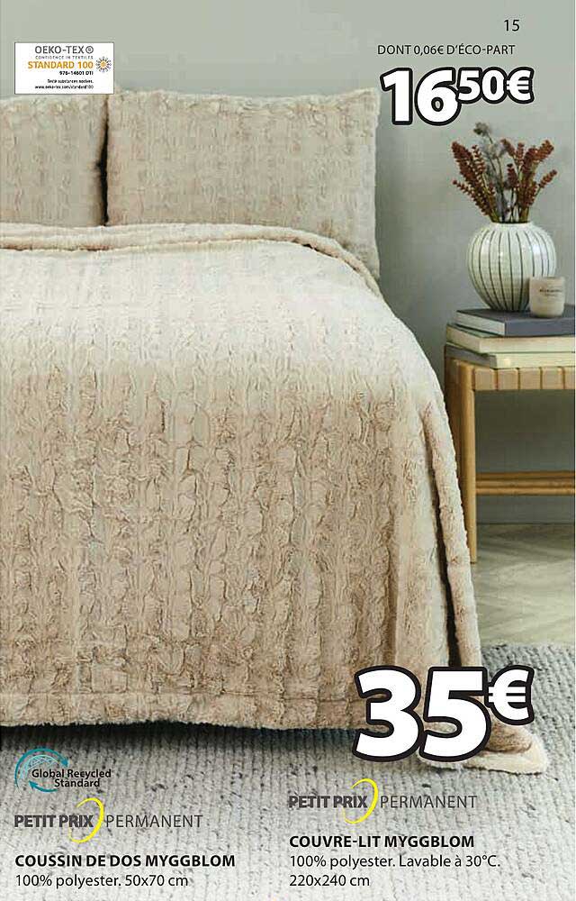 coussin de dos myggblom couvre-lit myggblom