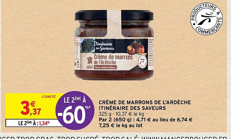 crème de marrons de l'ardèche itinéraire des saveurs