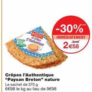 crêpes l'authentique "paysan breton" nature