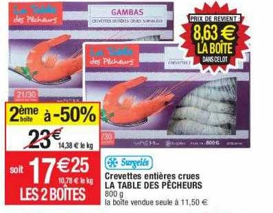 crevettes entières crues la table des pêcheurs