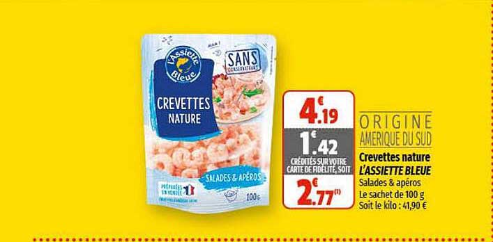 crevettes nature l'assiette bleue