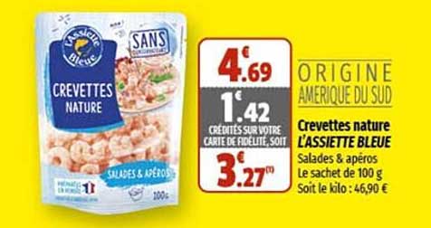 crevettes nature l'assiette bleue