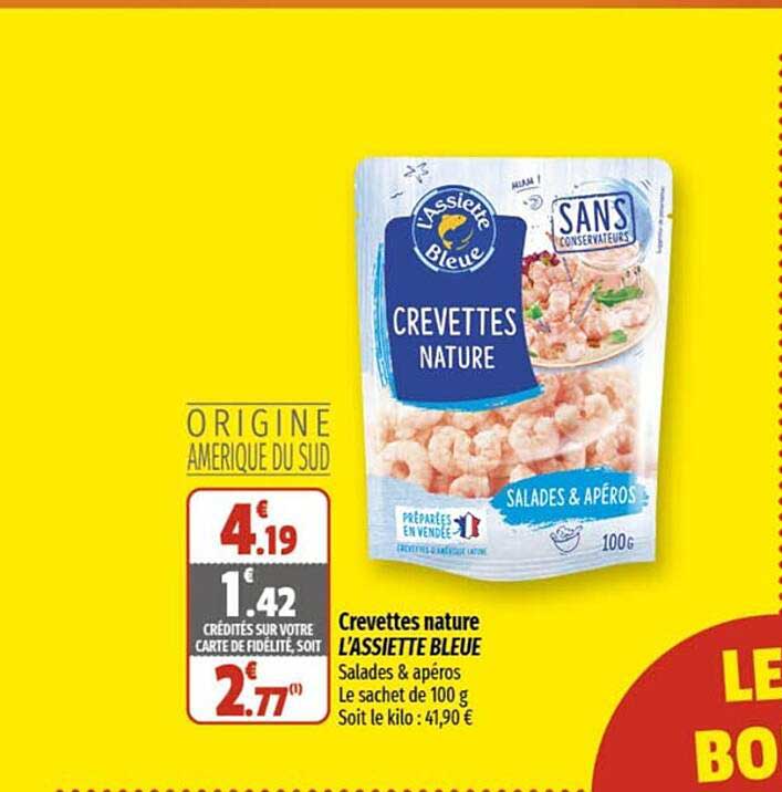 crevettes nature l'assiette bleue