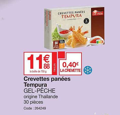 crevettes panées tempura gel-pêche