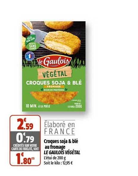 croques soja & blé au fromage le gaulois végétal