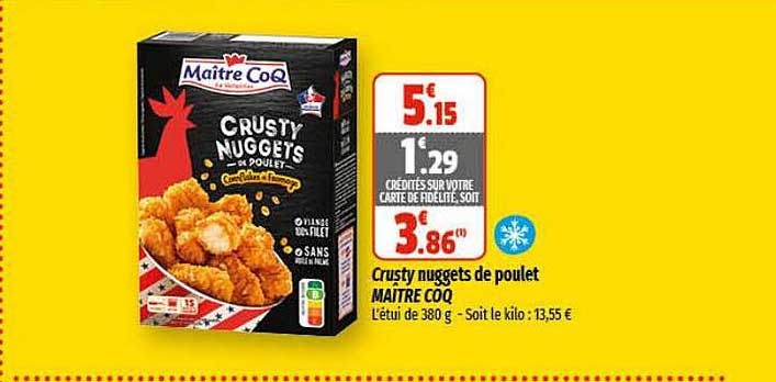 crusty nuggets de poulet maître coq