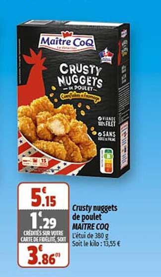 crusty nuggets de poulet maître coq