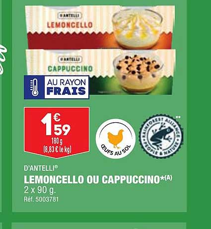 d'antelli lemoncello ou cappuccino