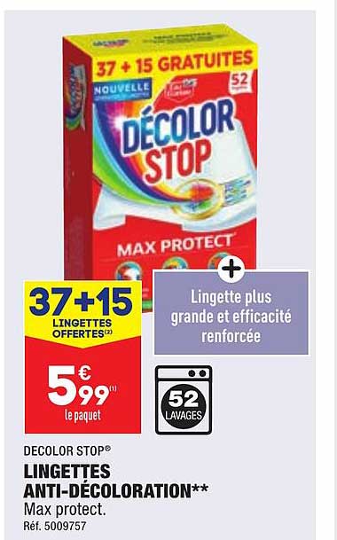 decolor stop lingettes anti-décoloration