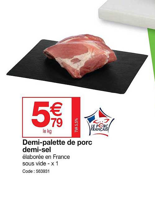 demi-palette de porc demi-sel