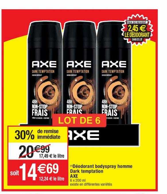 déodorant bodyspray homme dark temptation axe