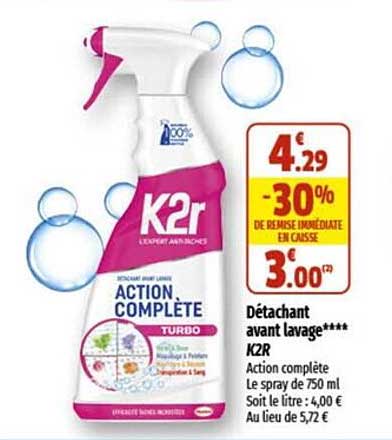 détachant avant lavage k2r