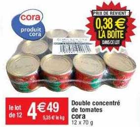 Double Concentré De Tomates Cora