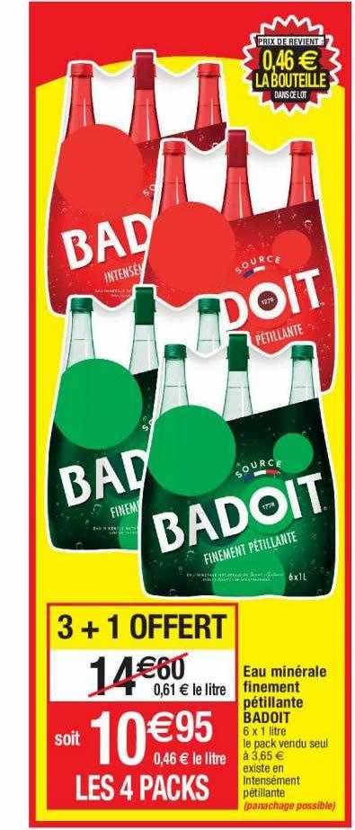 eau minérale finement pétillante badoit