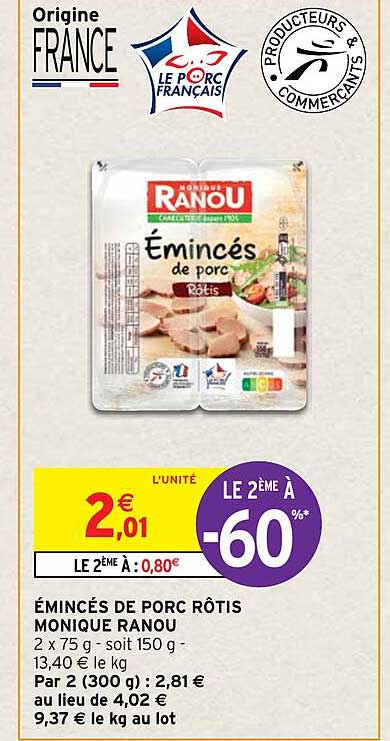 émincés de porc rôtis monique ranou