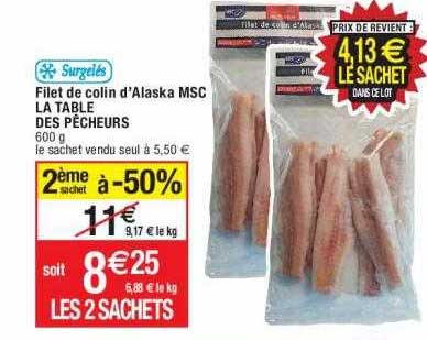 filet de colin d'alaska msc la table des pêcheurs
