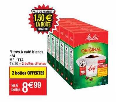 filtres à café blancs n°4 melitta