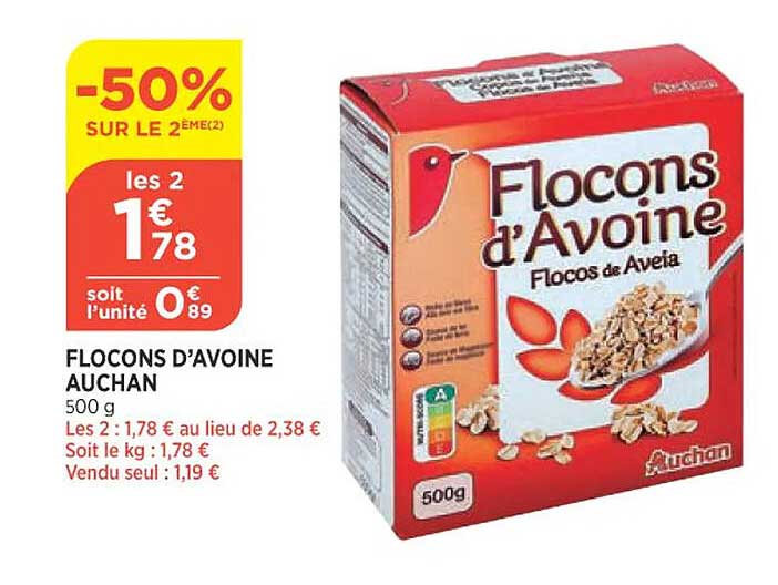 flocons d'avoine auchan