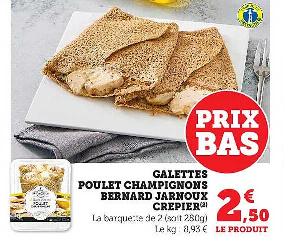 galettes poulet champignons bernard jarnoux crêpier