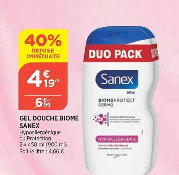 gel douche biome sanex